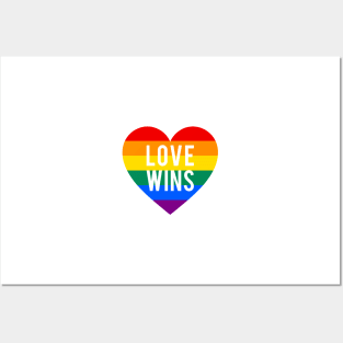 Love wins rainbow heart Posters and Art